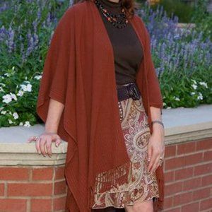 Shannie Girl Wrap Shawl with Fringe Trim